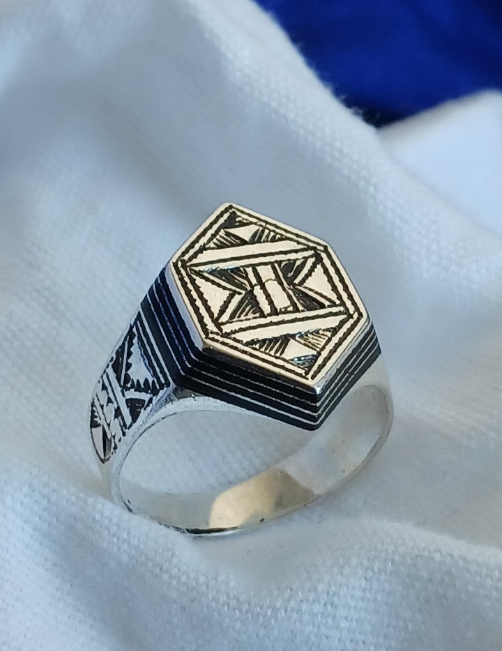 Bague touareg en argent massif