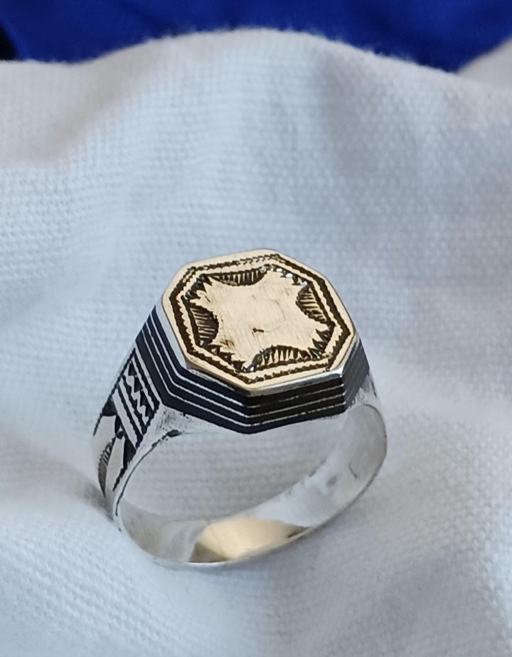 Bague touareg en argent massif