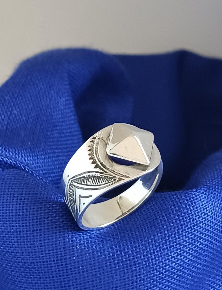 Bague touareg en argent massif