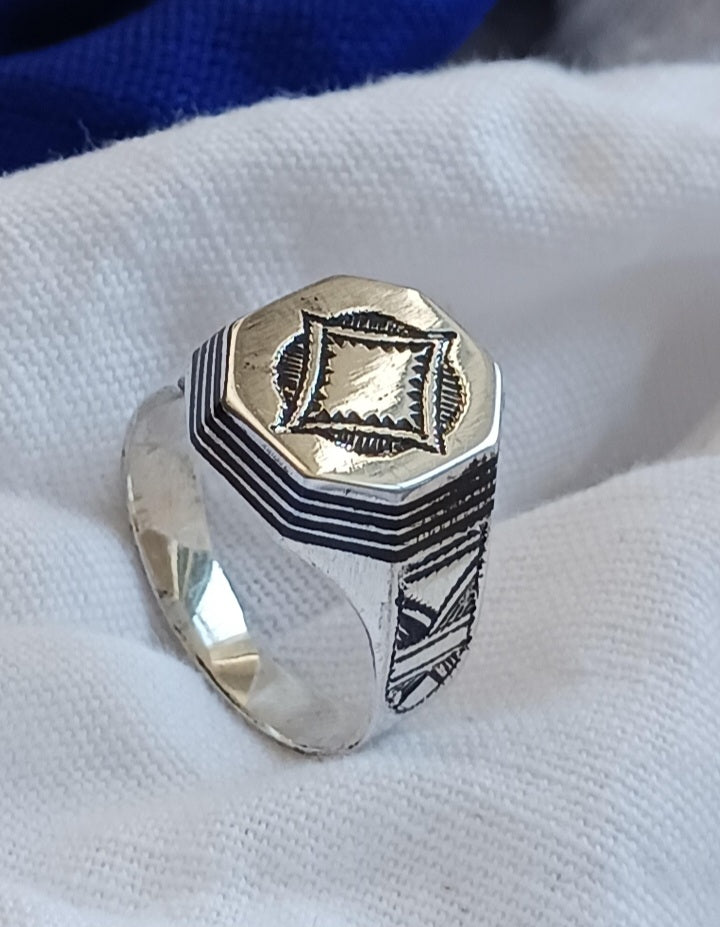 Bague touareg en argent massif