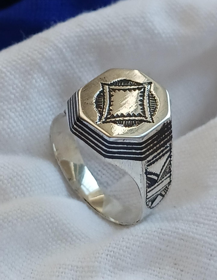 Bague touareg en argent massif