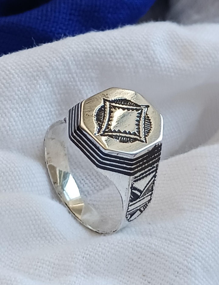 Bague touareg en argent massif
