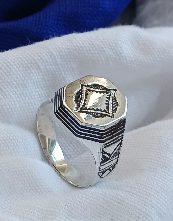 Bague touareg en argent massif