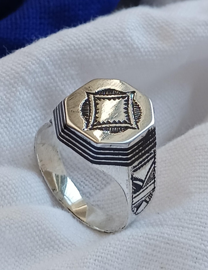 Bague touareg en argent massif