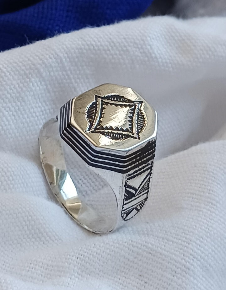 Bague touareg en argent massif