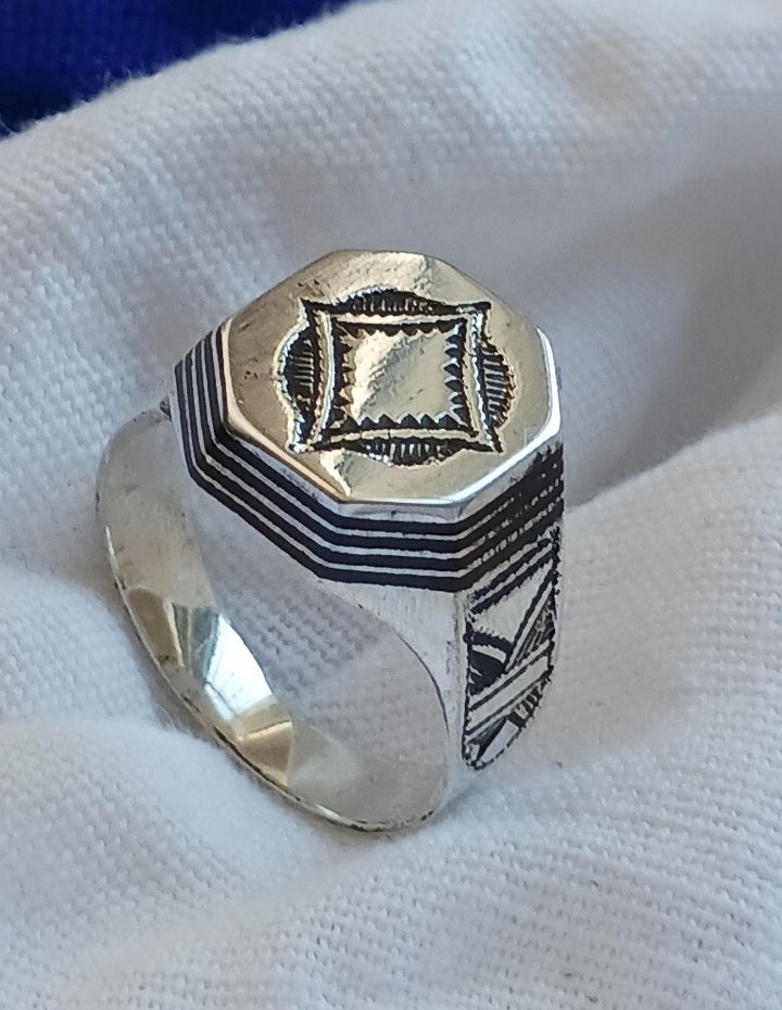 Bague touareg en argent massif