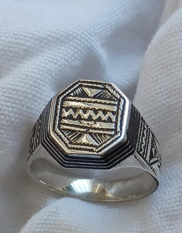 Bague touareg en argent massif
