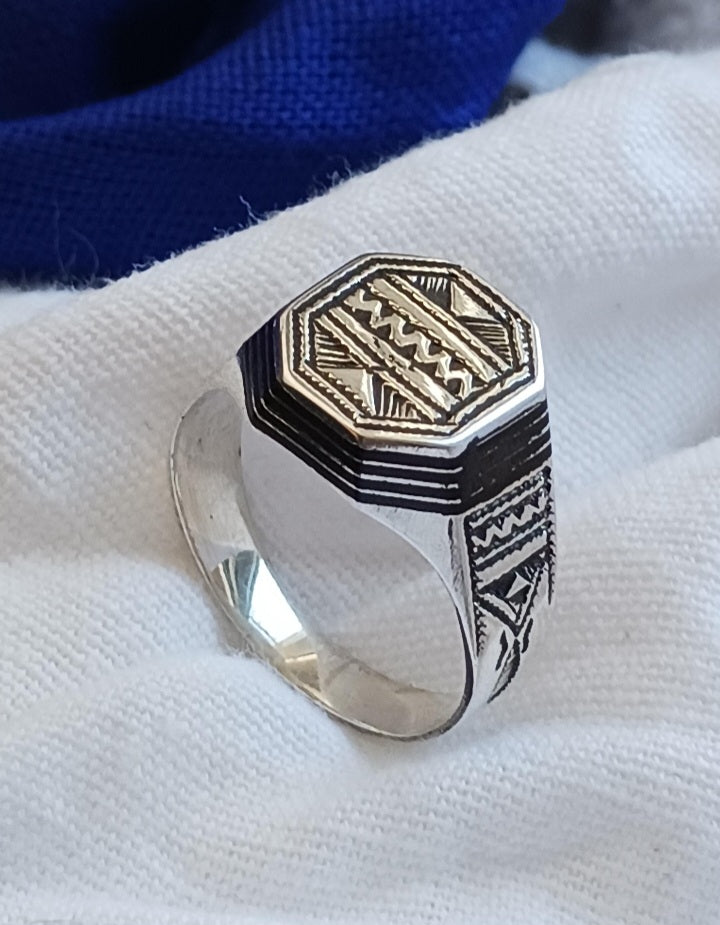Bague touareg en argent massif