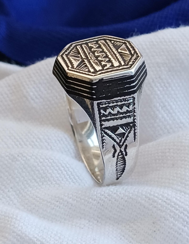 Bague touareg en argent massif
