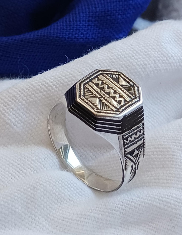 Bague touareg en argent massif