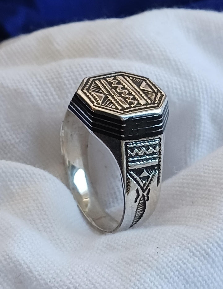 Bague touareg en argent massif