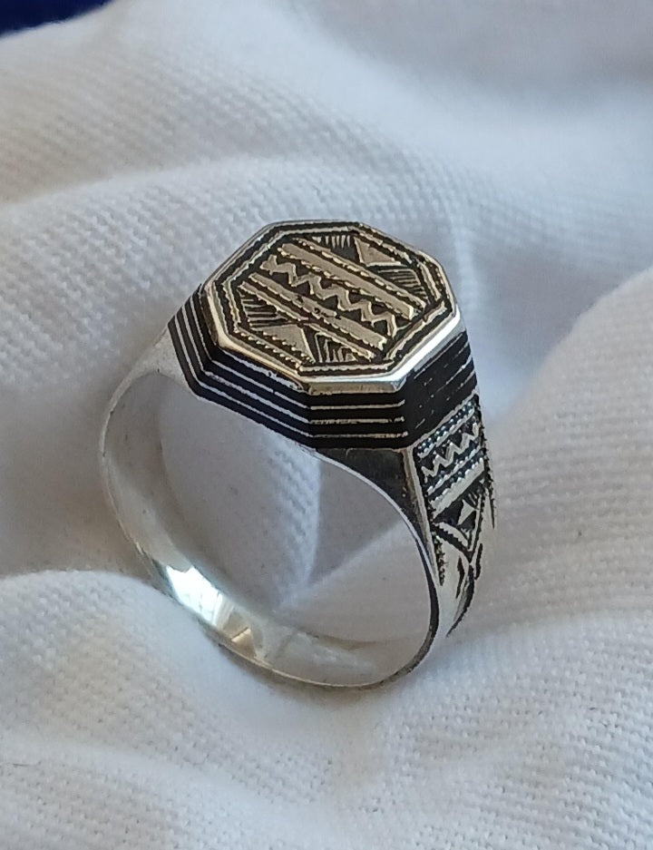 Bague touareg en argent massif
