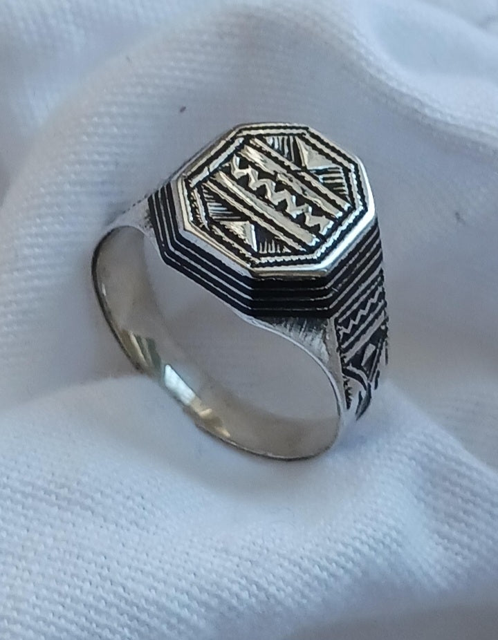 Bague touareg en argent massif