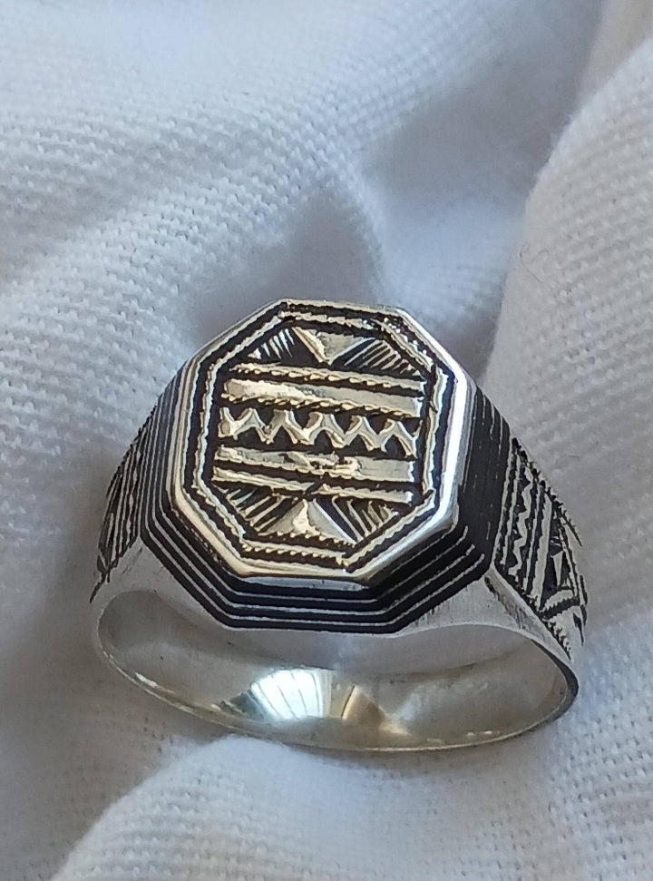 Bague touareg en argent massif