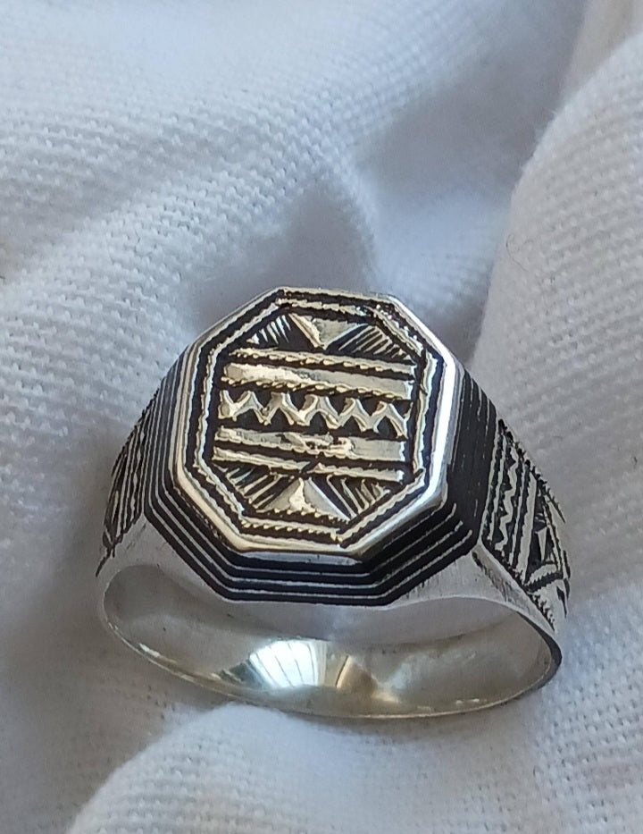 Bague touareg en argent massif