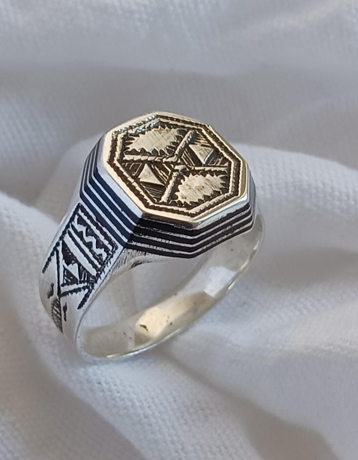 Bague touareg en argent massif
