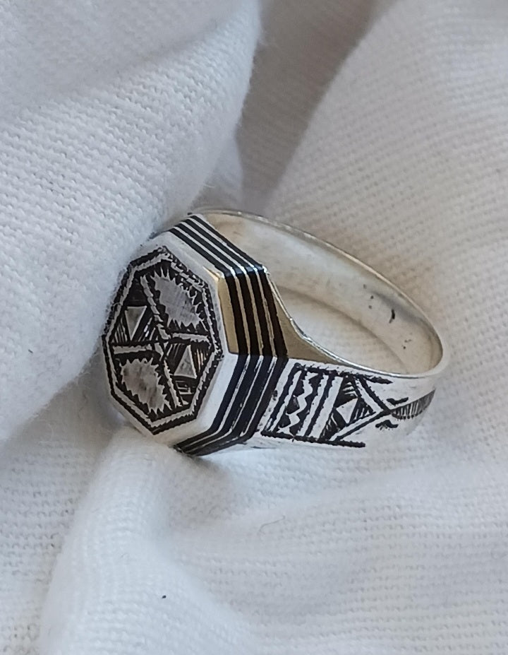 Bague touareg en argent massif