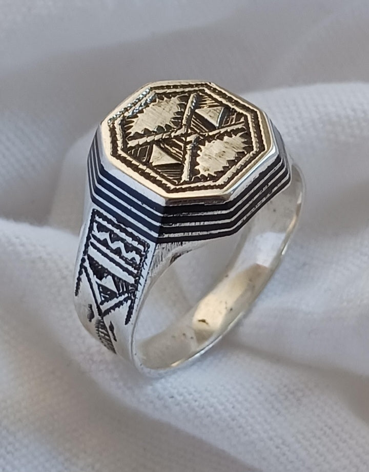 Bague touareg en argent massif