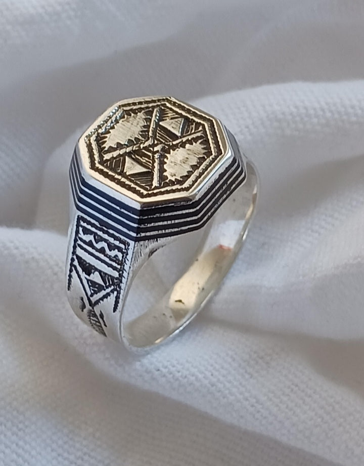 Bague touareg en argent massif