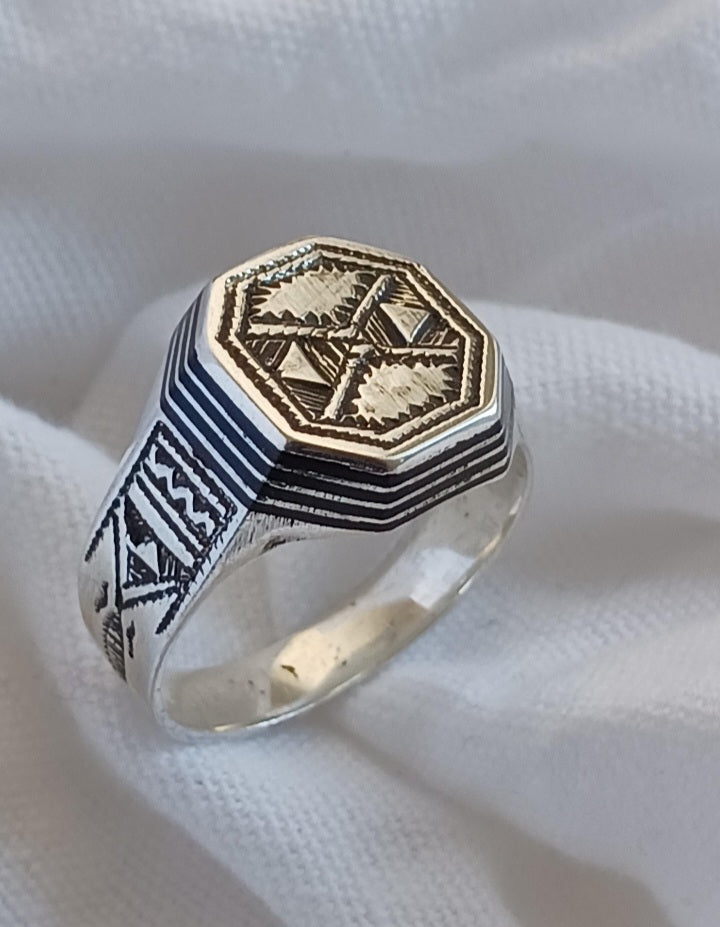Bague touareg en argent massif