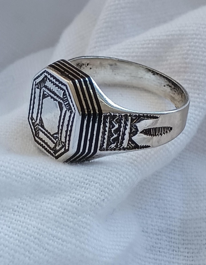 Bague touareg en argent massif