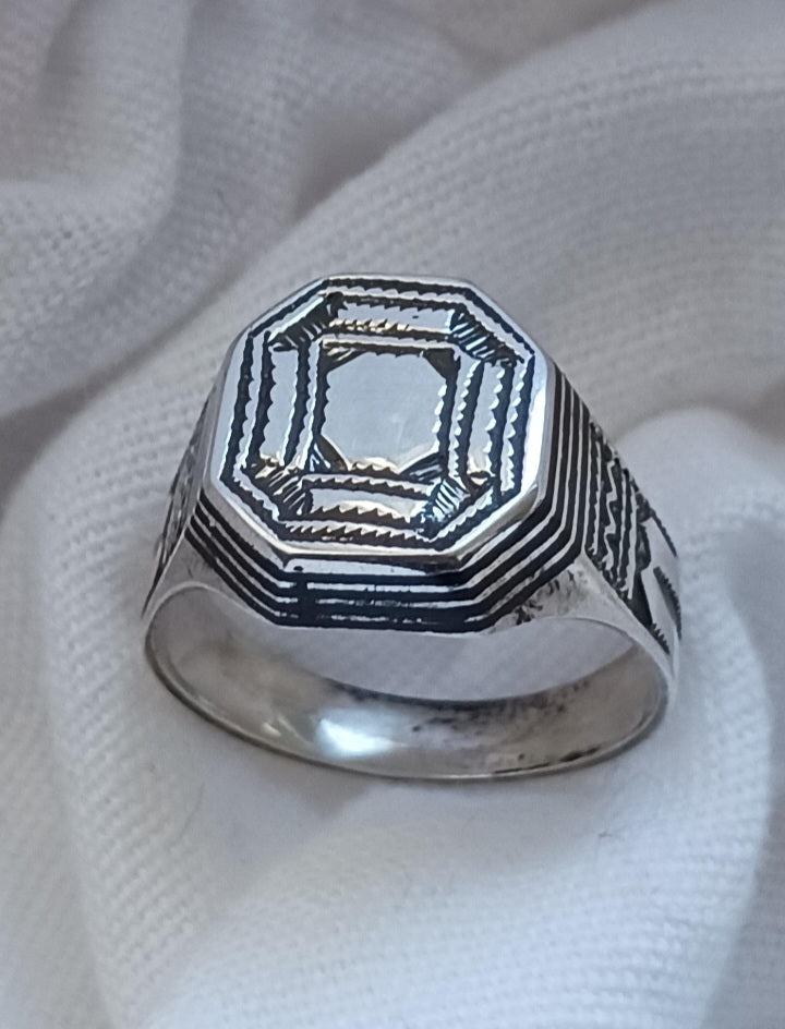 Bague touareg en argent massif