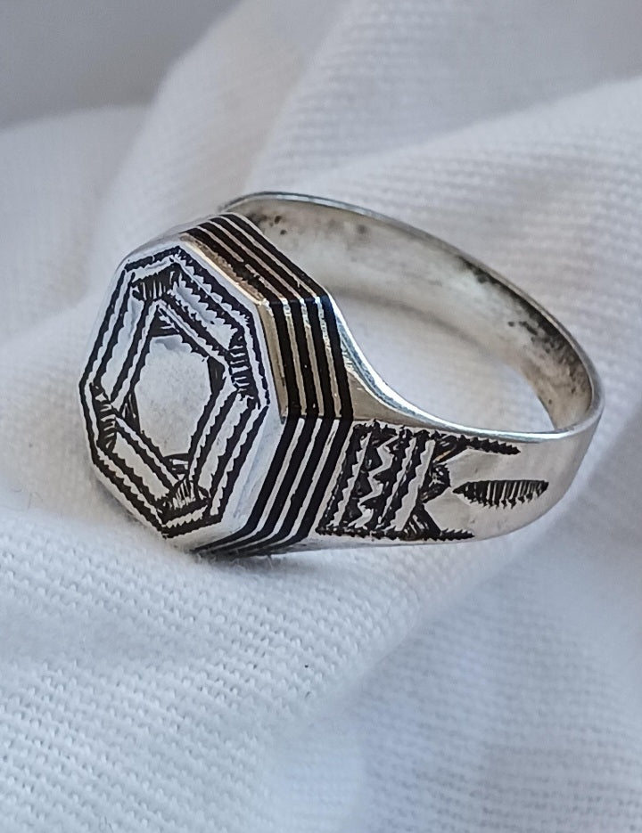 Bague touareg en argent massif