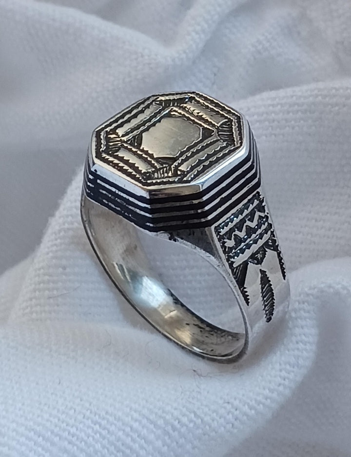 Bague touareg en argent massif