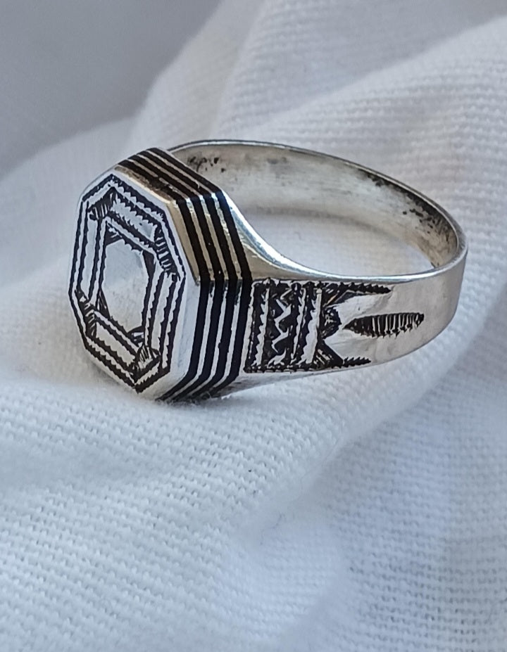 Bague touareg en argent massif