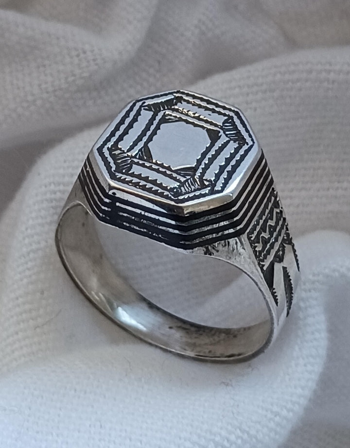 Bague touareg en argent massif