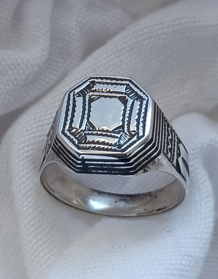 Bague touareg en argent massif
