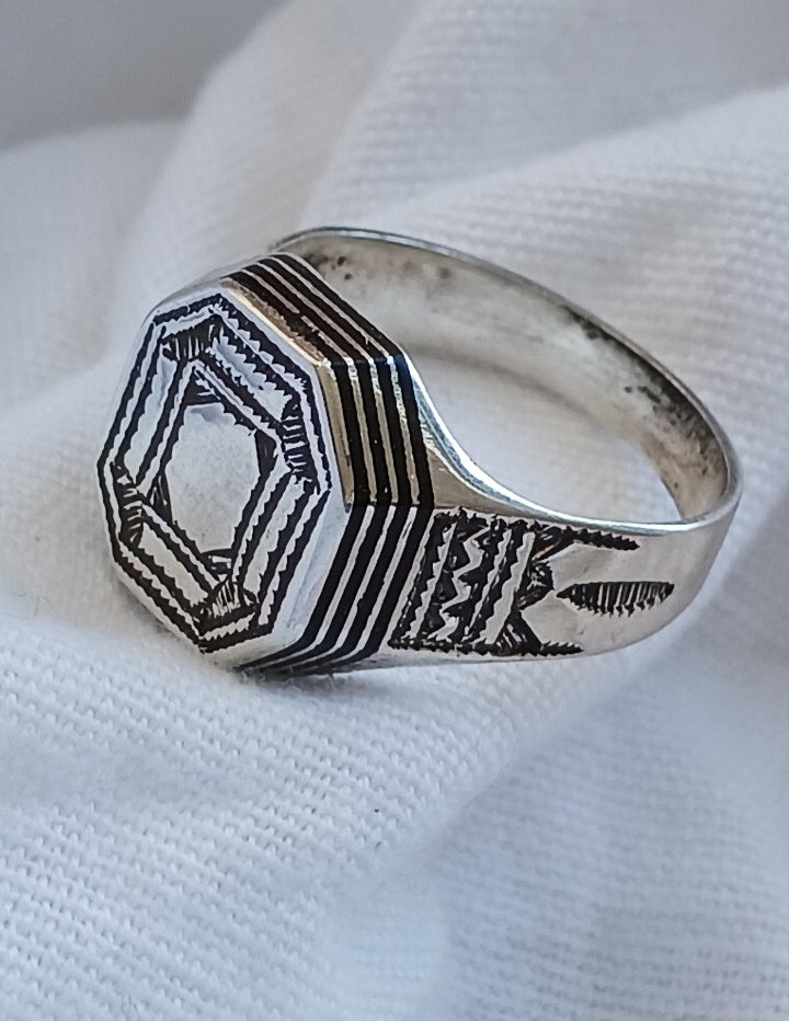 Bague touareg en argent massif