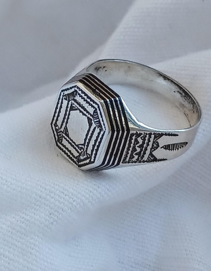Bague touareg en argent massif
