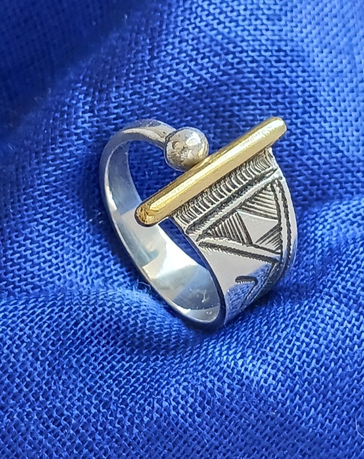Bague touareg en argent massif