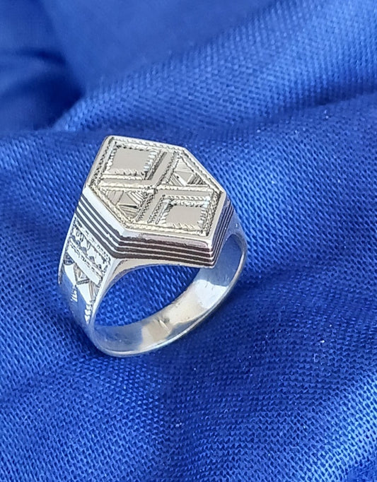 Bague touareg en argent massif