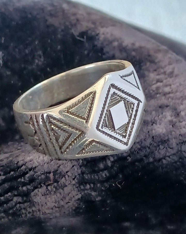 Bague touareg en argent massif