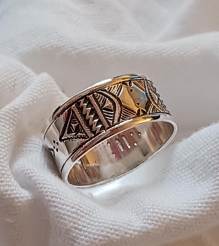 Bague touareg en argent massif