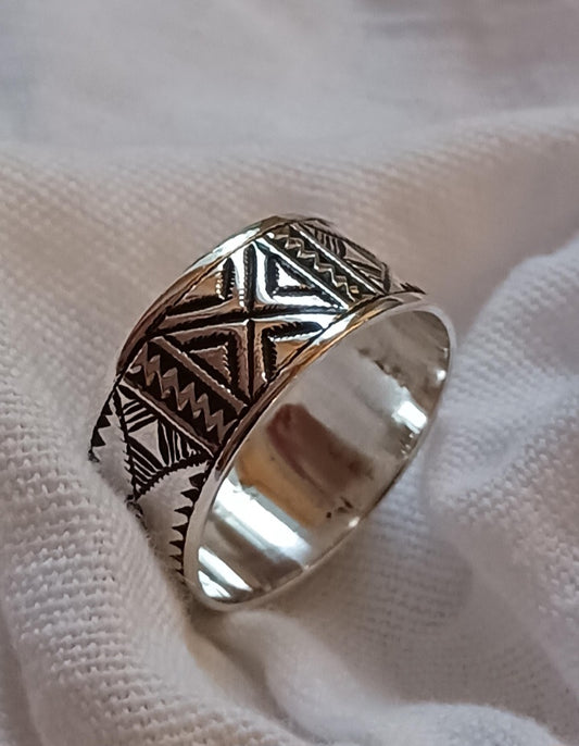 Bague touareg en argent massif