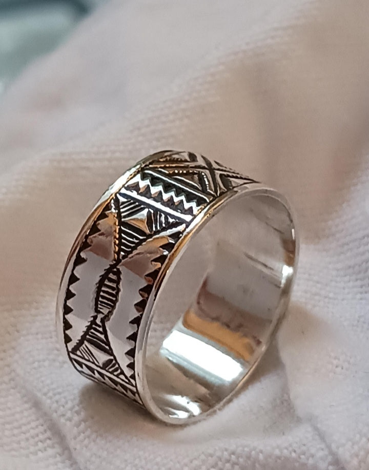 Bague touareg en argent massif