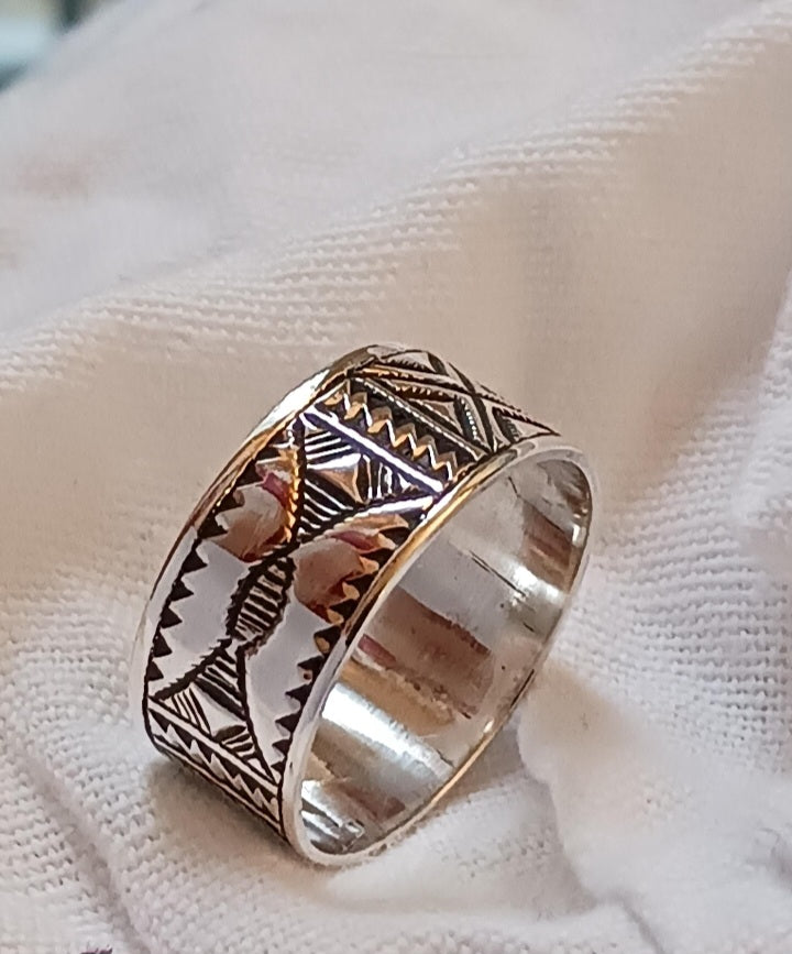 Bague touareg en argent massif