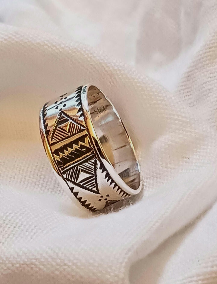 Bague touareg en argent massif