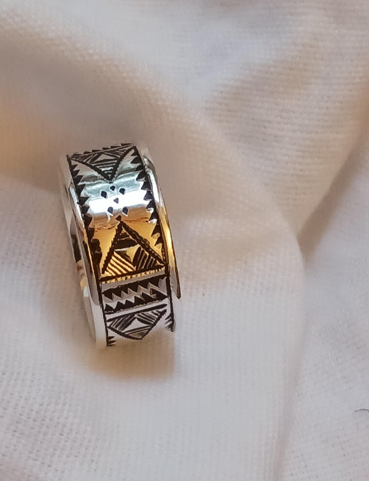 Bague touareg en argent massif