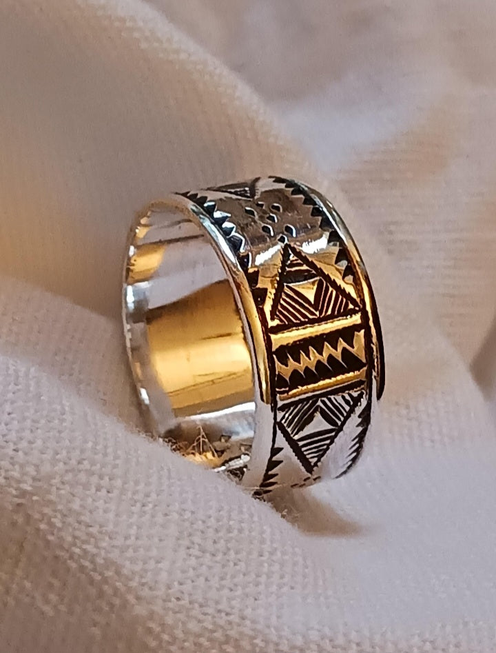 Bague touareg en argent massif