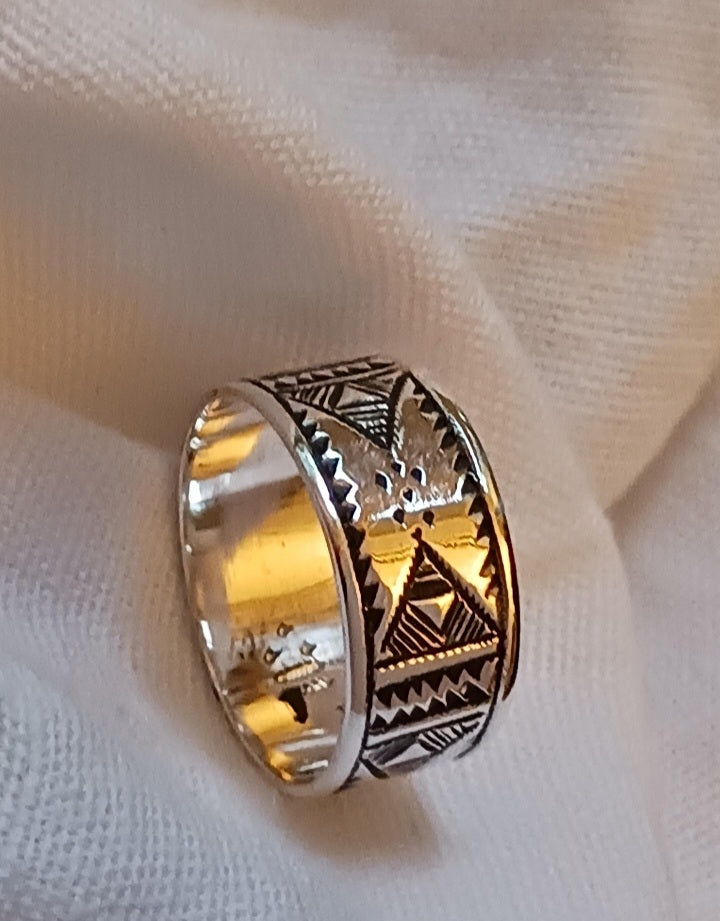 Bague touareg en argent massif
