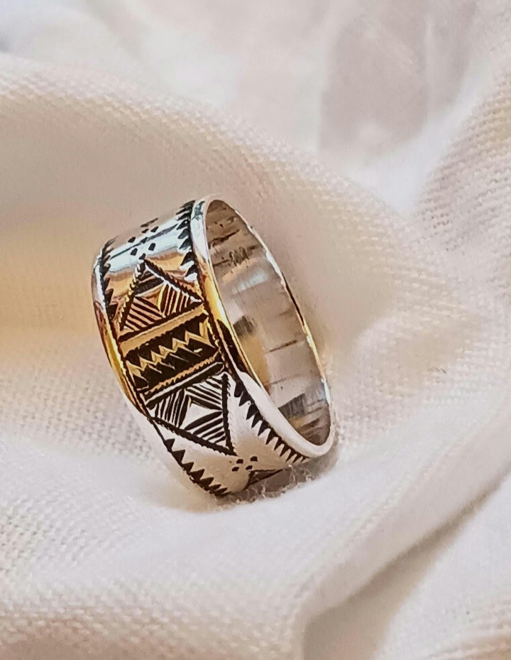 Bague touareg en argent massif