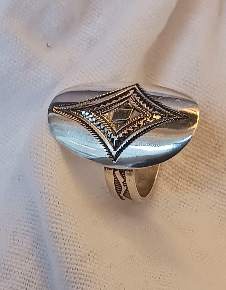 Bague touareg en argent massif