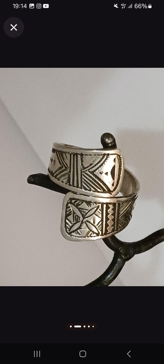 Bague touareg en argent massif