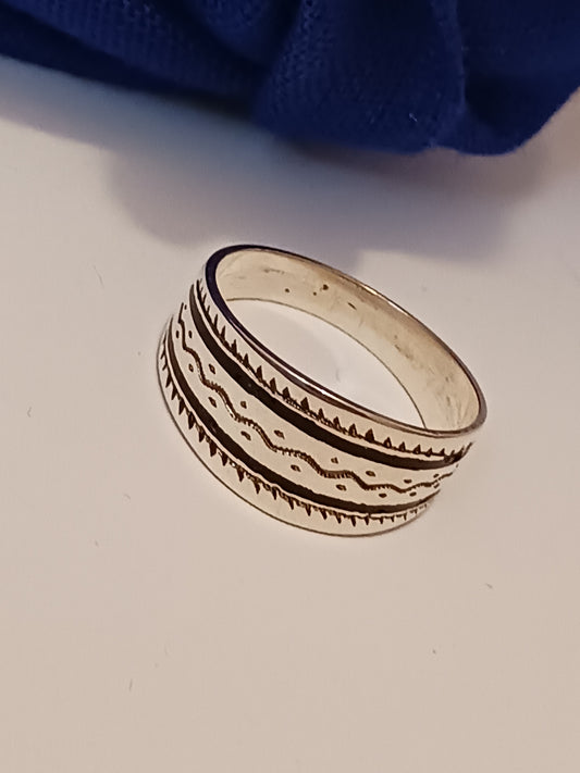 Bague touareg en argent massif
